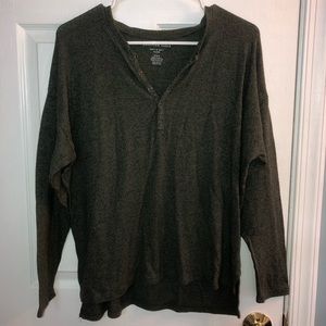 Dark green v-neck sweater